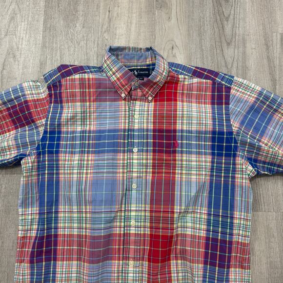 Vintage Polo Ralph Lauren Short Sleeve Button Shirt Men's Medium Classic Fit 90s - Picture 2 of 6
